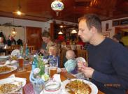 9-2-2019 - Marcus, Frederik Theo og Kathi på Gasthof "Beim Felderwirt" i Unterthingau. 